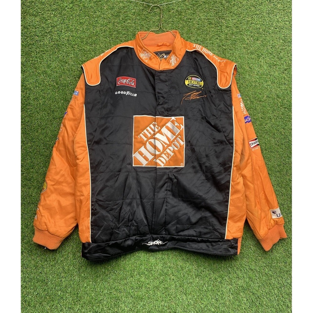 Vintage Nascar Jacket Mens Extra Large XL Home Depot Tony Stewart Y2K